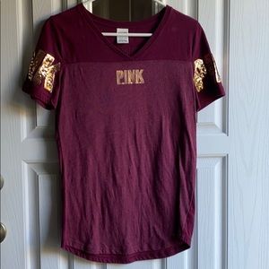 pink short sleeve sequin t-shirt